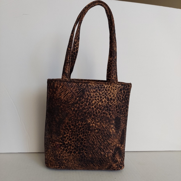 Animal Print Fabric Small Satchel - Picture 2 of 12